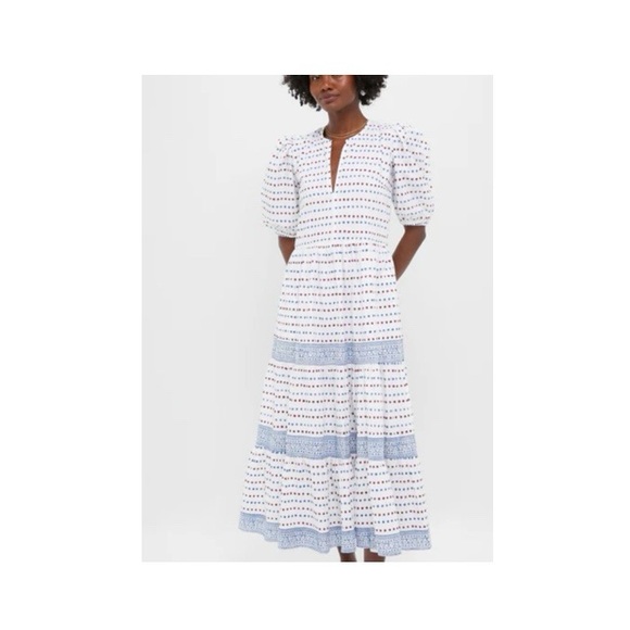 Tuckernuck Oliphant Puff Sleeve Maxi Dress In Ellis Blue - Picture 6 of 7